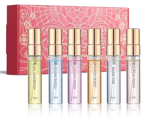 Regional Flair Set Profumi Unisex 6x5ml - Regalo Donna e Uomo - Collezione di 6 Fragranze Ispirate agli Stati Uniti (Texas, Georgia, Maine, ecc.) - Lunga Durata, Cofanetto Elegante | 6 diverse fragranze, intensità di lunga durata, dimensioni compatte da viaggio, versatile per ogni occasione, regalo elegante