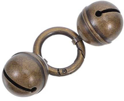 JOINPAYA Campanello in Ottone per Collare Cane e Gatto Campanellino Vintage con Clip a Scatto Suono Forte per Sicurezza Passeggiate Animali Piccoli e Medi Accessorio Regolabile per