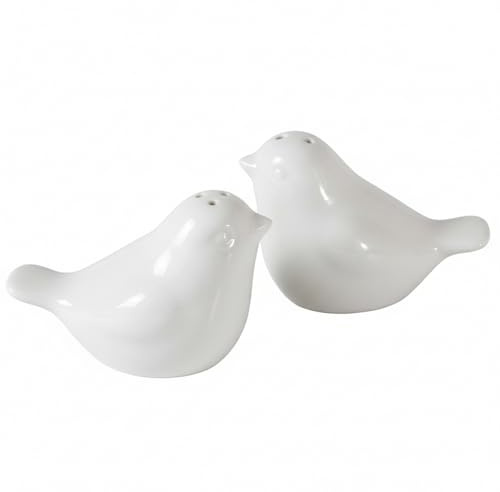 Uccelli saliera e pepiera in ceramica bianca Simpatici saliera e pepiera set condimento per cucina, San Valentino, anniversario di matrimonio