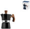 Officine Standard 602567 - Cafetera de aluminio, mango efecto madera, taza 1