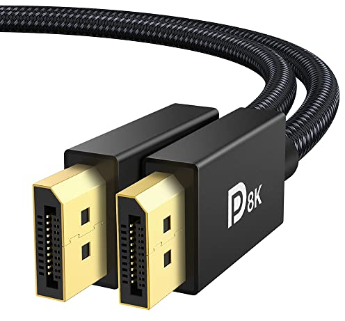 IVANKY 8K DisplayPort Kabel 1.4 2M [VESA-Zertifiziert], 8K@60Hz, 4K@165Hz, 2K@240Hz/165Hz/144Hz, HBR3 32.4Gbps, HDR10, DSC 1.2, HDCP 2.2, G-Sync&FreeSync, DP 1.4 Kabel für Gaming-Monitor, Grafikkarte