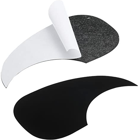sourcing map Acoustic Guitar Pickguard Fit 41 Inch Self Adhesive Left Handed Acoustic-Electric Guitar Parts Water Drop Shape Black 2 Pack