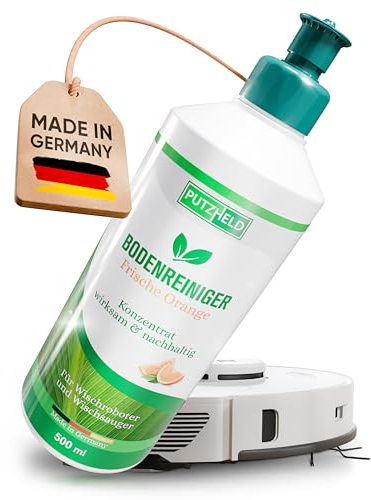PUTZHELD Wischroboter Reinigungsmittel BIO • Bodenreiniger für Wischroboter und Saugwischer • Dermatologisch getestet sehr gut • Reinigungsmittel für Saugwischer vegan und frei von Tierversuchen