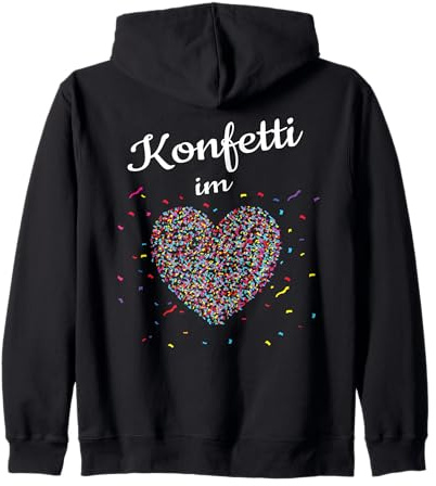 Konfetti im Herzen Fasching Karneval Konfetti Kostüm Outfit Kapuzenjacke
