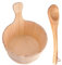 Kit Secchiello E Mestolo in Legno - Secchio per Sauna in Legno con Paletta per L'acqua - Secchio per Sauna in Legno - Secchio in Legno da 4 Litri con Manico da Bagno per Sauna