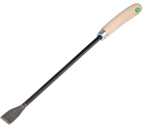 NEUSTANLO - Spargelstecher 46 cm - gebogen Braunschweiger Form - Vierkantstahl mit Holzgriff