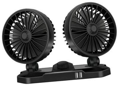 DOITOOL Ventilador USB Doble Cabezal Ajustable Para Vehículos Ventilador De Enfriamiento Portátil Con Rotación Consumo De Energía Para Oficinas