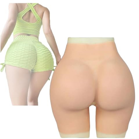 Tex-Eorey Silikon Kroppslyftande Höftbyxor Falska Rumpa Rumpa Shaper Kontroll Shorts för Kvinnor, Vit, One Size