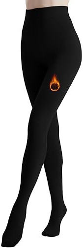 Viozocy Collants Thermiques Pour Hiver Femme Doublure Polaire Épaisse Haute Taille Ultra Doux Collants Noir S-M