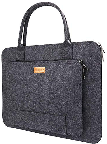 Ropch 15 Zoll Laptoptasche, Filz Tragbare Notebooktasche Handtasche Laptop Schutzhülle Sleeve Hülle Tasche Kompatibel mit Acer/Asus/Dell/HP/Lenovo - Dunkelgrau