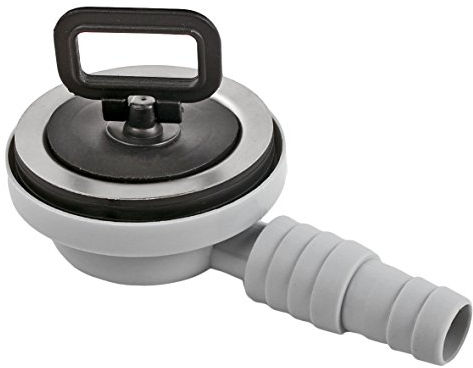 Can Edelstahl Waschbeckenstöpsel (ø 55 mm) mit 20/25 mm Auslaufrohr - 90° Ablaufwinkel