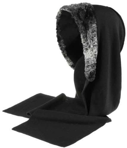 Gebeana Faye Fake Fur Schalhaube Kapuzenschal Damenschal Strickschal Haube Mützenschal Capuchon Damen - Made in Germany Winter Herbst-Winter