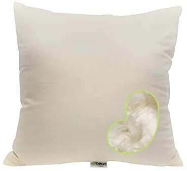 Bean Products Euro Size Premium Kapok Pillow - Breathable, Eco-Friendly and Durable Organic Cotton Fabric Neck Pillow - Soft and Supportive for Neck Support and Comfort - Made in The USA, 18 x 18