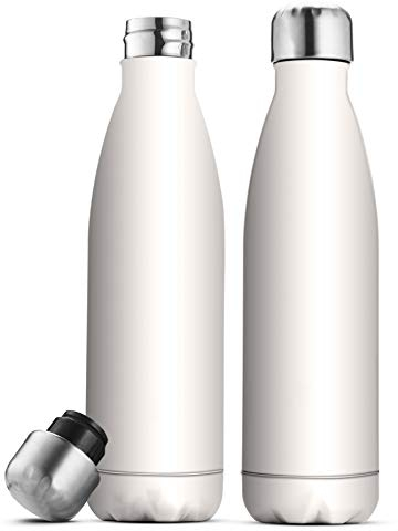 Triple Insulated Stainless Steel Water Bottle Set - 500ml Insulated, Leakproof Travel Bottles Keep Hot & Cold - BPA-Free Reusable Flask