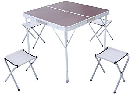 Campingstuhl Outdoor Klapptisch Aluminium Klapptisch und Stuhl Tragbarer Werbetisch Picknick Aluminium Tisch und Klapptisch, Klappdesign Für Camping, Im Freien