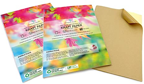 Evergreen Goods A4 Brown Self-Adhesive Kraft Sticker Paper | 100 Sheets