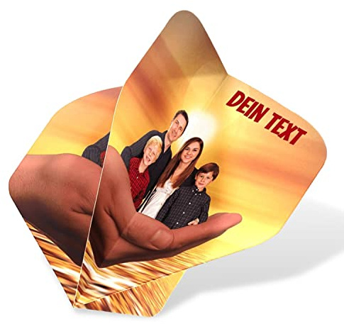 Dart Flights Bedrucken mit Bild und Namen auf 4 Seiten | 100 Mikron Dart Flights selber gestalten mit Wunschdruck 8 Sets (24 Stück) | Dart Flyer selbst gestalten als Dart-Geschenke für Männer