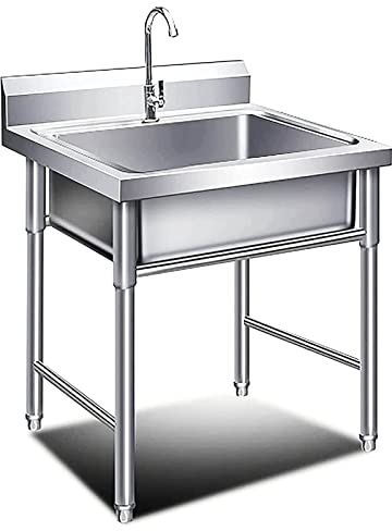 Handelsübliche Edelstahl-Handwaschbecken mit Wasserhahn für Zuhause, Restaurant und Bar – perfekt für Gastronomie und Küche
