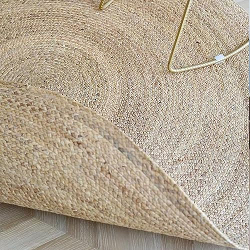 EBayin Straw Round Carpets Rugs for Living Room Bedroom Bulrush Natural Reed Grass Rattan Carpet Tea Table Floor Mats Hand-woven