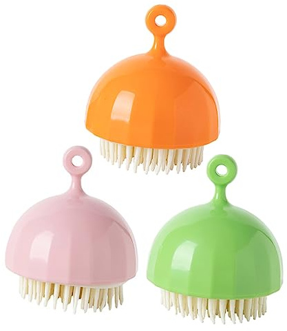 Healifty 3pezzi Spazzole Per Bagno Silicone Scrubber Per Massaggiatore Per Capelluto Resistente Adulti e Toast Sprout Cherry Blossom