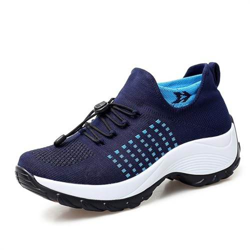 Orthofit - Ortopediska skor for kvinnor, Ultra-Comfy Andas Mesh Lättvikts tennissneakers Dam Slip-On Ortopediska Walking Shoes (Color : B, Size : 37)