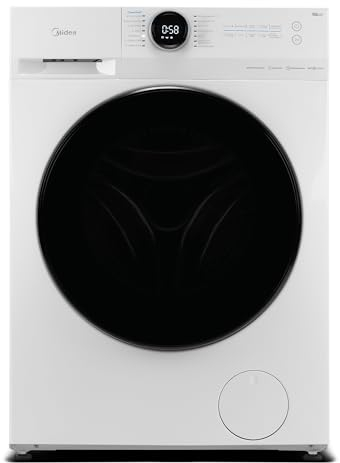 Midea MF200W90WB-14A Waschmaschine / 9KG / A/Leiser & effizienter Inverter Motor/HealthGuard-System/Steam Care/Nachlegefunktion/APP-Steuerung/AquaStop, Weiß