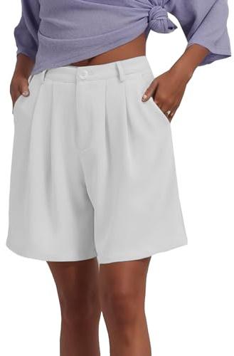 Famulily Damen Cute Hot Pants Mode Sommer Shorts Damen Sexy Elastische Taille Knopf Shorts Seitentaschen Weiß M