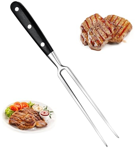 YINGLUOEU Forchetta da Carne Forchetta da Arrosti con Manico Forchettone per Barbecue in Acciaio Inox per Arrosto Tacchino Maiale Pollo Cena Cucina, CN-020201