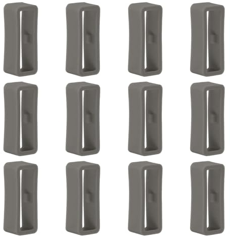 12 Stück Silikon Uhrenarmband Schlaufe Kompatibel mit Garmin Vivoactive 4S Verschlussring, 18mm Ersatz Uhrenband Keeper Armband Silikonring Armbanduhr Halter, Grau