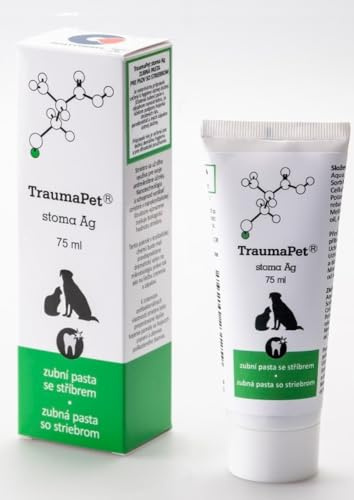 Dentifricio per cani e gatti, arricchito con Argento Colloidale, anti-infiammatorio, 75ml, contro placca, tartaro, gengive irritate e alito cattivo