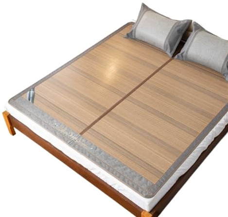 DGSYUAN Estera de Cama de Bambú Colchón De Bambú Plegable, Almohadilla Fresca, Estera De Aire Acondicionado De Doble Cara para El Hogar Estera de Bambú de Verano(180 * 200m)