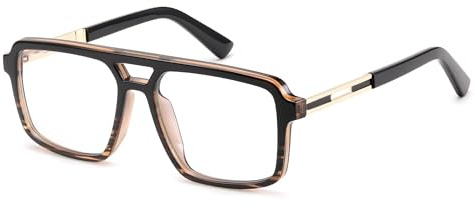 FEISEDY Retro 70er Jahre Blaulichtfilter Brille Quadratisch B0209 | Tagesbrille für Herren Damen, Blaulicht-Blockierende Computerbrille, Gaming Brillen