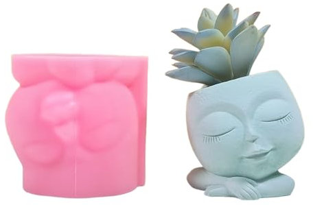 Innovative Silikonformen für Blumenvasen, menschliche Gesichter, flexible Ornamentformen, einzigartige Blumentopf-Formen für Harz für Heimdekoration