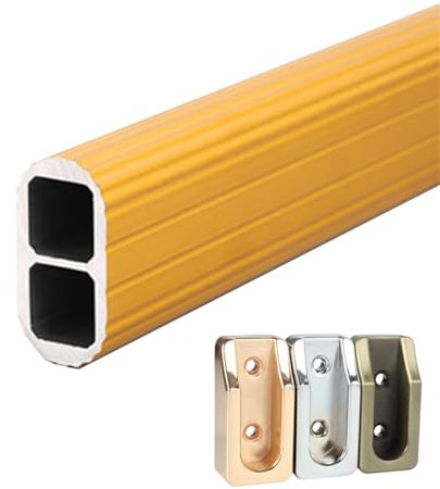 Robuste Kleiderstange mit Metall-Kleiderstange, 97 cm, für Schrankaufbewahrung, Tragkraft 250 kg, Gold-Finish