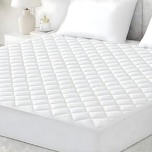 Quilted Mattress Protector for Single Bed (90x190 cm) - Extra Deep 30 cm Stretch Skirt, Breathable & Anti-Allergy Microfiber, Fitted Mattress Cover, Shrink Resistant (Single)