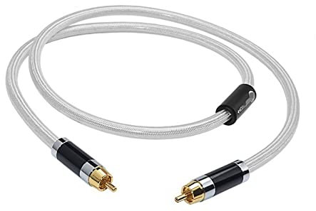 DREEK Cuivre De Câble Audio-vidéo Coaxial De Hifi Digital Et Câble Audio Masculin Argenté De Subwoofer(1m)