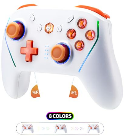 DOYO Interactive Screen Wireless Gaming Controller for PC/Switch/iOS/Android, Gaming Controller with Hall Effect Stick & Trigger/Programmable/RGB Light/Dual Vibration/Gyro/Turbo/3.5mm Headphone Jack