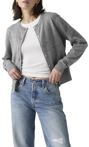 Levi's Cardigan da Donna Tara Super Soft Girocollo Cardi, Dark Heather Gray Br, M