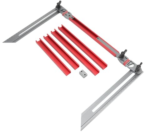Stair Tread Template Tool Aluminum Alloy - High Accuracy Clear Marking Measuring Tool for Stair Treads, Handrails, Windowsills, and Shelves - 23 Pieces Accessory Set with Storage Box