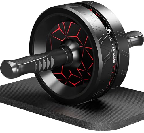 Ab Roller Exercise Wheel, Ultra-Wide Exercise Wheels with Extra Thick Knee Mat for Home Gym Fitness, Abs Workout Equipment for Abdominal and Core Strength Training for Men and Women