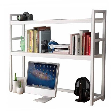 Estantería Pequeña De Sobremesa - 2 Capas Librería Multifuncional De Sobremesa Para Ordenador, Estantería De Sobremesa Bricolaje, Estantería De Escritorio Extensible, para Oficina/cocina(B,95x25x102cm