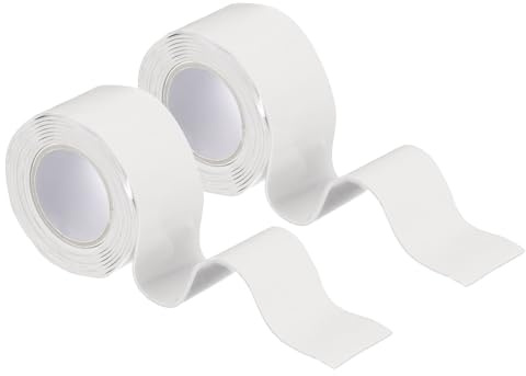sourcing map 2 Pcs Self Fusing Silicone Tape, 25mm x 1 Meter Waterproof Water Leak Sealing Tape for Plumbing Pipe Hose Repair Handles, White (1mm Thick)