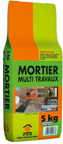 Mortier Multi Travaux Gris 5kg - Mortier Polyvalent Prêt à Gâcher - Réparations, Rebouchage, Assemblage et Rénovation Intérieure/Extérieure - Application Facile, Haute Résistance