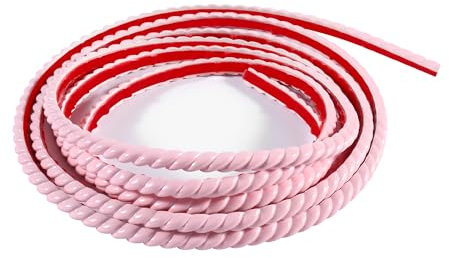 Bordo autoadesivo per carta da parati in PVC, colore rosa, flessibile, striscia decorativa per armadi, porte, cornici degli specchi, decorazione per mobili, intonaco, soffitto, parete di sfondo (5 m