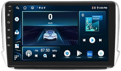 9 Inch Car Stereo Radio for Peugeot 2008 208 Series 2012 2013 2014-2018 Android 13 Car Multimedia Player with WIFI FM RDS Radio GPS SWC Rear View Camera Bluetooth DVR Cooling fan(6+128G)