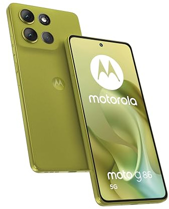 Motorola Moto G86 8/256 GB, Kamera 50 MP + Flimmerschutzsensor, Display 6,67 Zoll POLED 120 Hz, Akku 5200 mAh, MediaTek Dimensity 7300, Android 15, Golden Cypress, G56, Pantone Golden Cypress