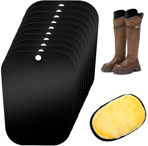 JLNGTHONG 10 elastici per stivali, in plastica, da donna, con inserti a forma di stivali, colore nero, per uomo e donna