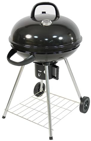 YTYTU Barbecue Rotondo da Esterno, Barbecue Portatile A Carbonella, con Coperchio, Termometro, Ripiano Portaoggetti E Ruote per Feste, Patio, Giardino