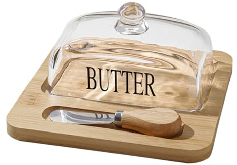 Gatuida Butterbehälter Mit Deckel Transparent Käse Aufbewahrungsdose Butterdose Tablett Frisch Halter Für Küche