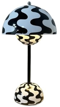 Cordless Cute Mushroom LED Lamp, Dimmable Battery-Operated Bedside Light, Modern Flowerpot Touch Control Nightstand Lamp for Decorative Lighting